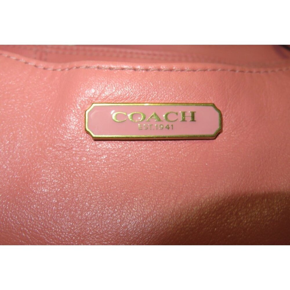 Coach 2012 Ashley Pink Leather Laser Cut Eyelet Triple Compartment Hobo Bag - Picture 6 of 14